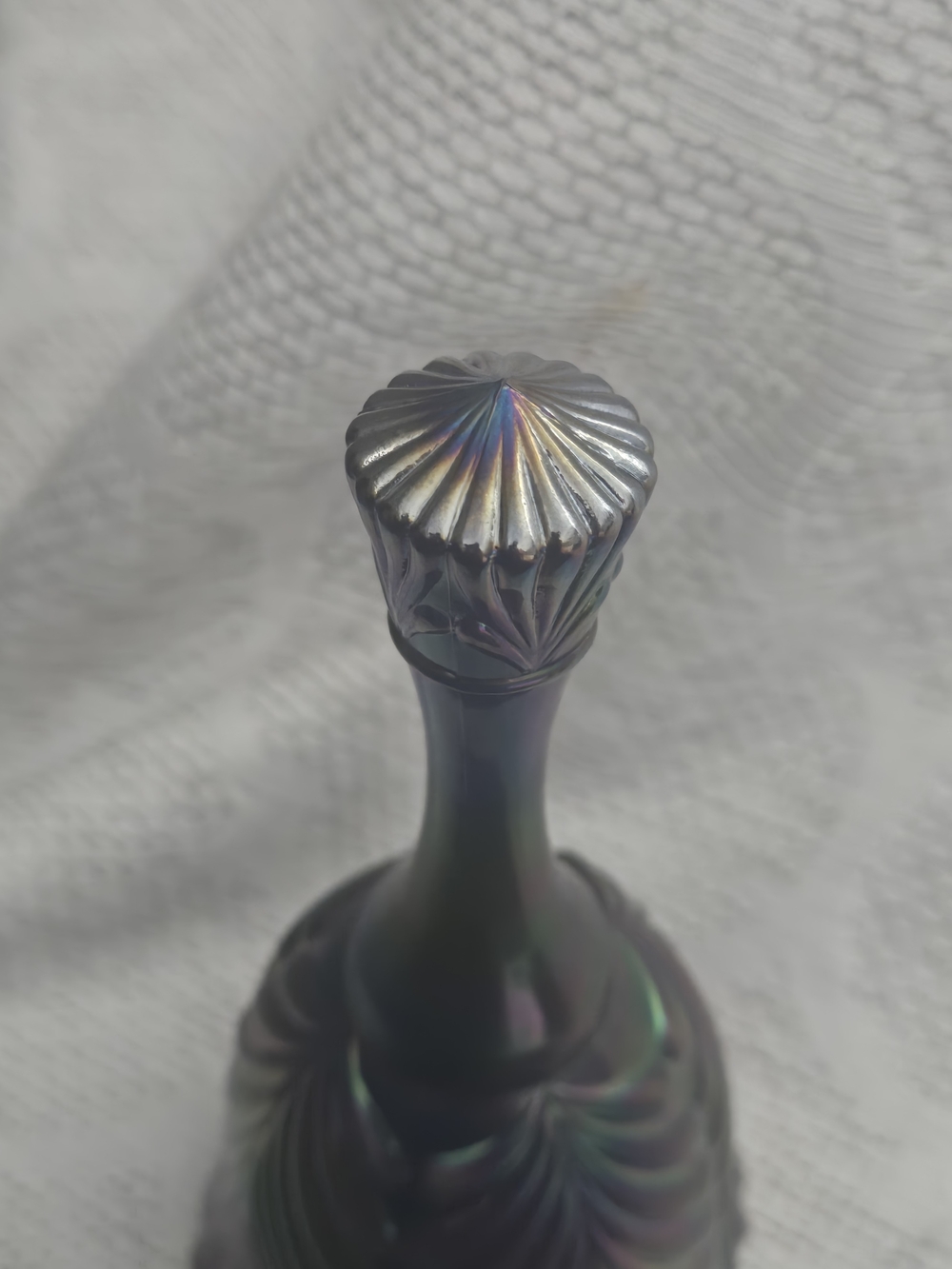 Fenton Cobalt Marigold Blue Iridescent Carnival Glass Bell Beauty Vintage - Picture 6 of 9